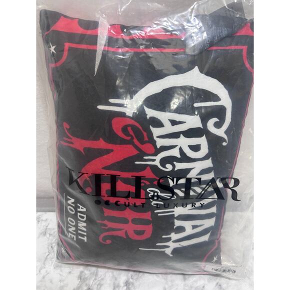 Killstar SIDESHOW Cushion Statement Pillow Carnival du Noir Admit No One Blk NWT - Picture 4 of 6
